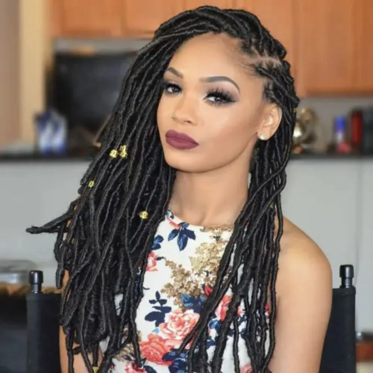 Kim's Hair Boutique client wearing faux locs