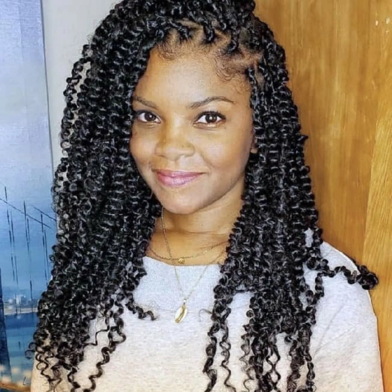 Kim's Hair Boutique client wearing passion twists