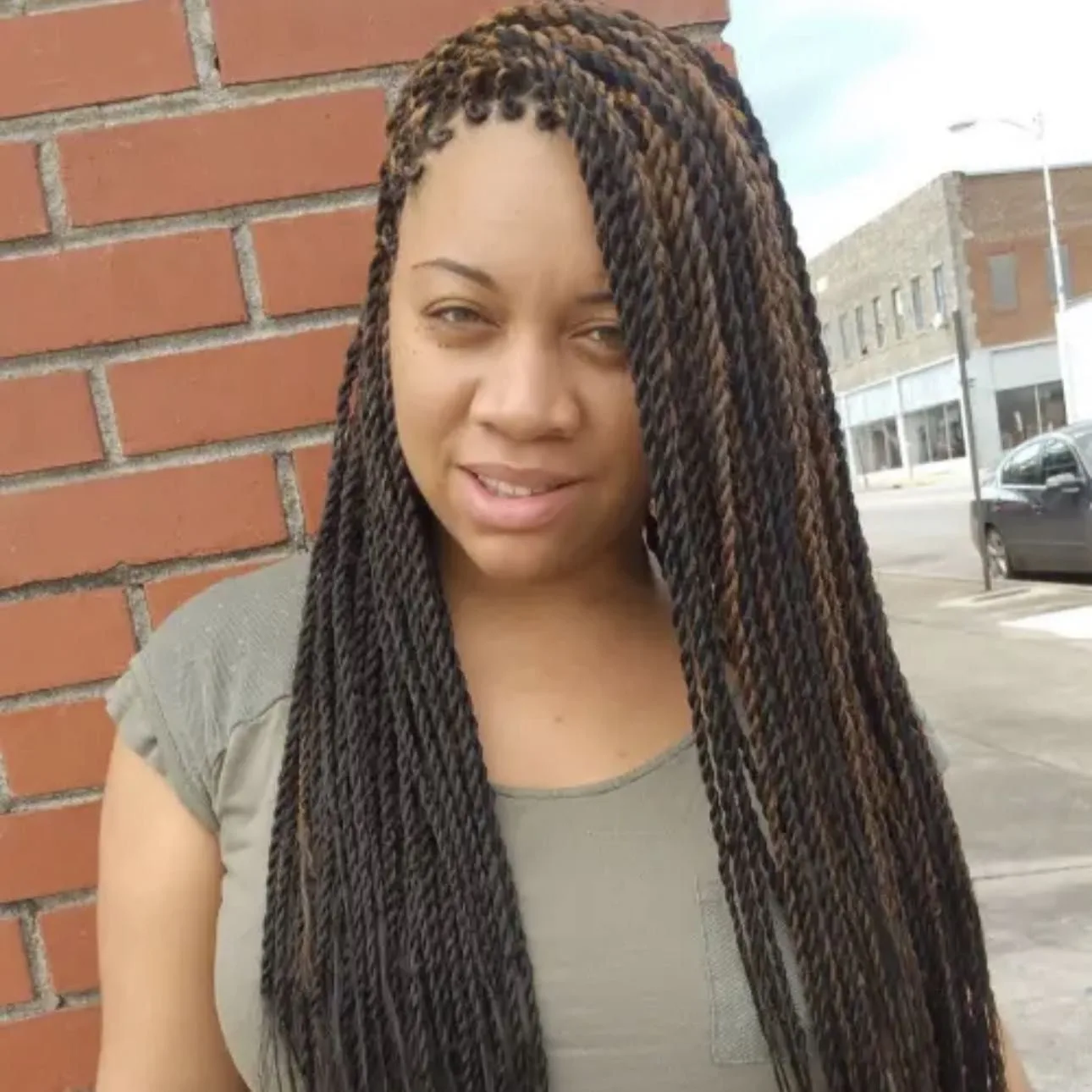 Kim's Hair Boutique client wearing Senegalese twists