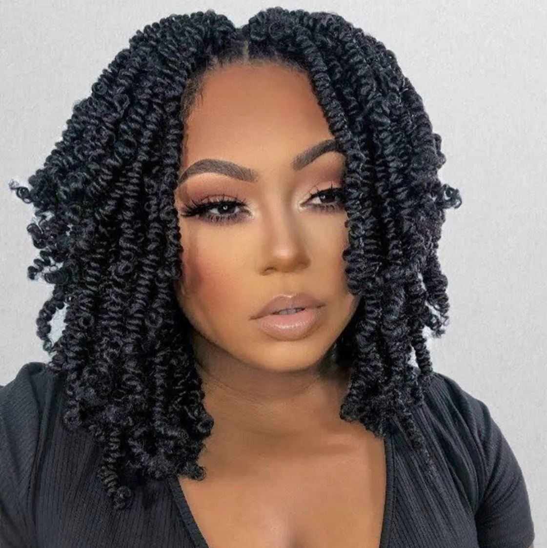 Kim's Hair Boutique client wearing spring twists