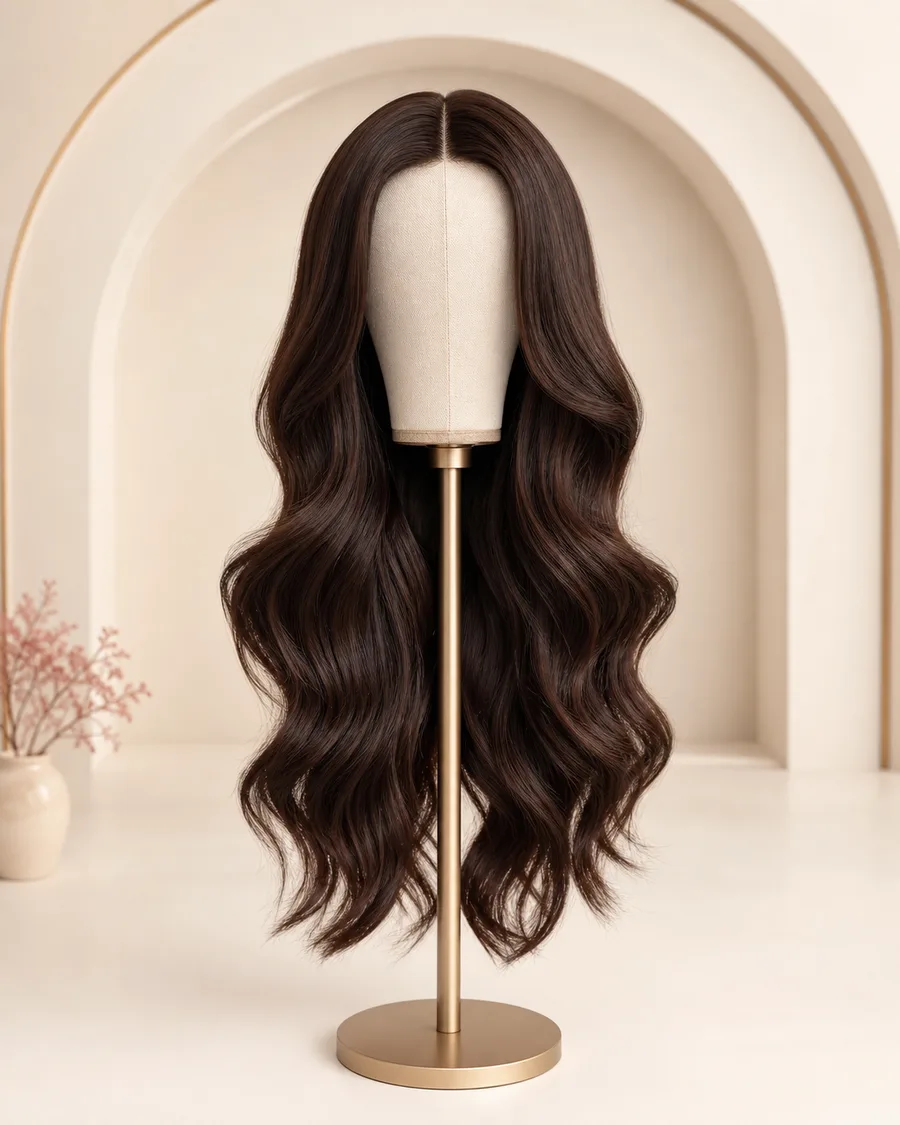 Premium waved wig with natural-looking texture
